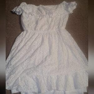 Monteau White Lace Mini Dress WOMENS SMALL S BEACH SPRING SUMMER $58